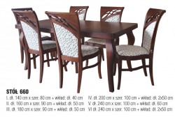 RÓŻNE WYMIARY! Elegancki stół 660! 140+40/80